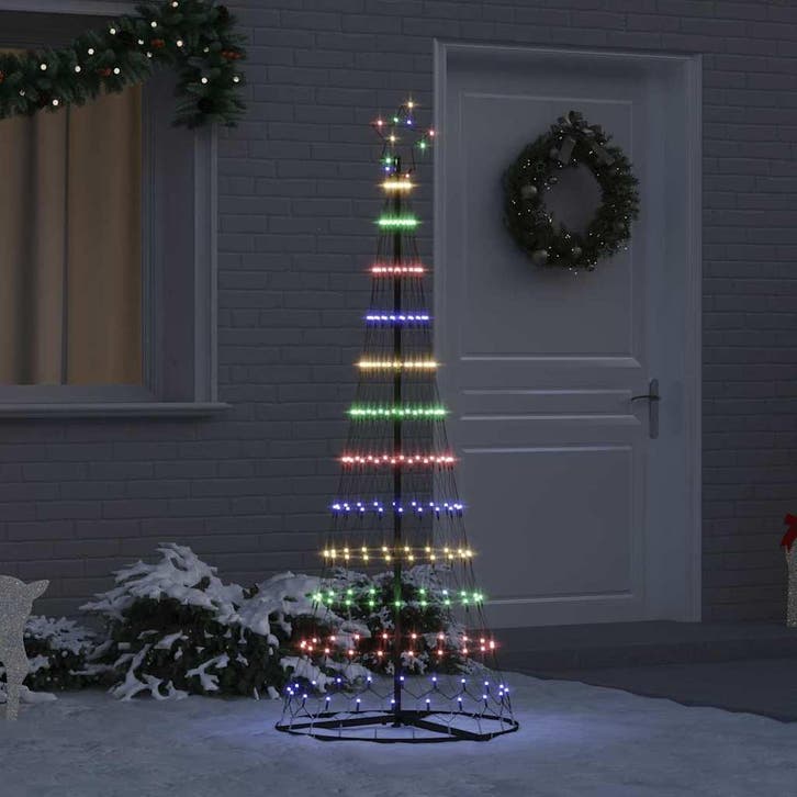 vidaXL LED kerstboom met 230 LED Multikleur 184.5 cm Metaal, Divers, Noël, Envoi