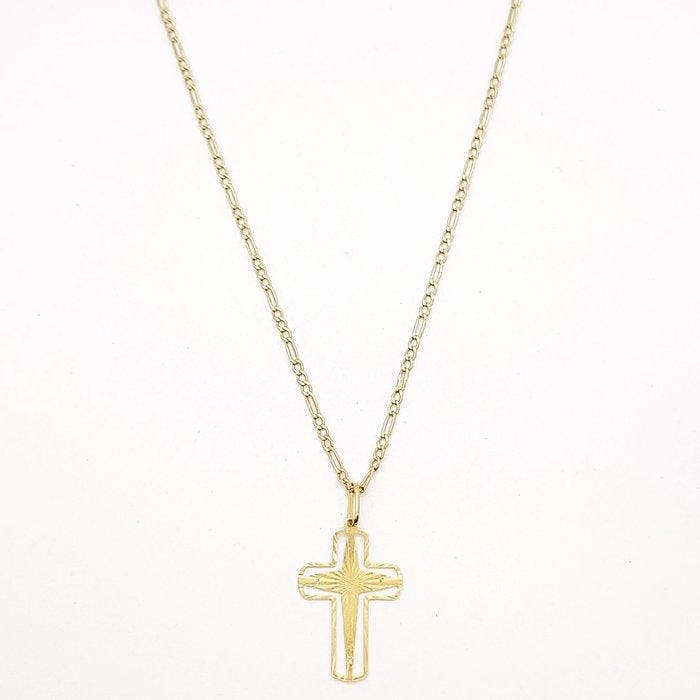 Ketting met hanger - 18 karaat Geel goud, Handtassen en Accessoires, Antieke sieraden