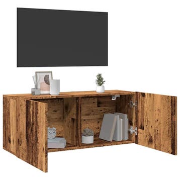 vidaXL Tv-meubel wandgemonteerd 100x30x41 cm oud houtkleurig, Verzenden