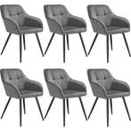 tectake Eetkamerstoel Marilyn, fluweeloptiek, gestikt patroo, Huis en Inrichting, Stoelen, Verzenden, Nieuw