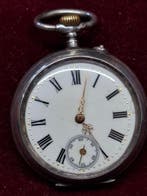 Zakhorloge Zilver - Fraaie wijzerplaat - dubbele zilveren, Nieuw