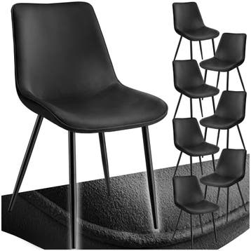 Set stoelen Monroe fluweellook - zwart, Set van 8, Verzenden, Nieuw