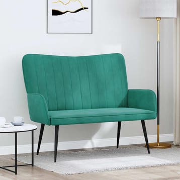 vidaXL 2-Zits Sofa Turquoise 115 x 61 x 87 cm fluweel, Verzenden, Nieuw