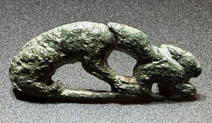 Romain antique Bronze Rare broche zoomorphe à jour, Antiek en Kunst, Antiek | Overige Antiek