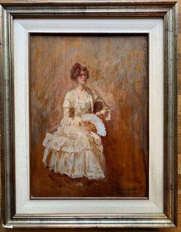 Ascanio Chiericati (1866-1913) - Donna con ventaglio