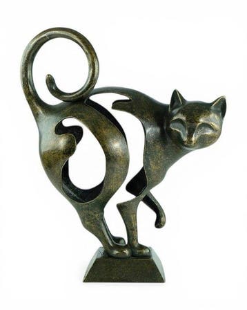 Ben Wouters (XX) - sculptuur, Modern Cat - 39 cm - Brons