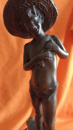 Beeldje - Pescatore napoletano - Brons, Marmer