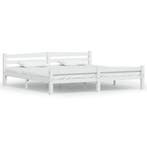 Wit houten bedframe 200x200cm | Tweede kansje, OP=OP, Gebruikt, Verzenden, Wit, Tweepersoons