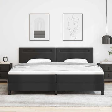 vidaXL Boxspring bed met hoofdeinde Zwart 200 x 200 cm, Verzenden, Nieuw