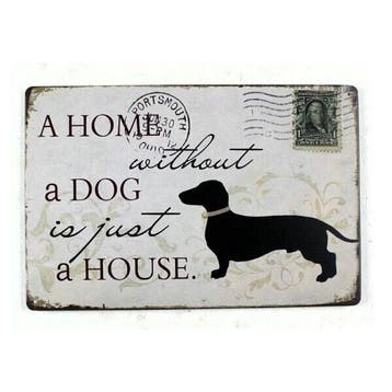 A Home Without A Dog is just a House - Hond Reclamebord Bord, Verzamelen, Verzenden, Nieuw