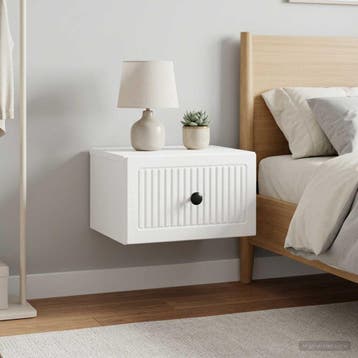 vidaXL Muurbevestigde Nachttafel 2 st Hoogglans Wit 33 x, Verzenden