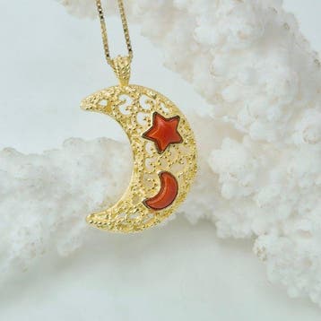 Koraal - Zilver, Verguld, Zonder reservering - Ketting met