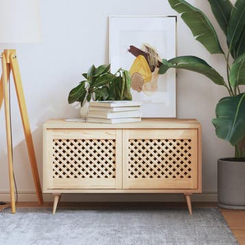 vidaXL Kastdeuren met latwerk 2 st 49,5x39,5 cm massief, Verzenden