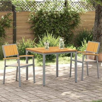 vidaXL Stapelstoel 2 st Bruin Massief Acacia Hout Stapelbaar, Tuin en Terras, Verzenden, Nieuw