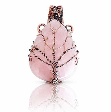 Rozenkwarts - Levensboom - Koper - 4,5 cm - Hanger