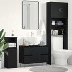 vidaXL Wastafel kabinet voor de badkamer Zwart Eiken 80 x 33, Verzenden, Nieuw