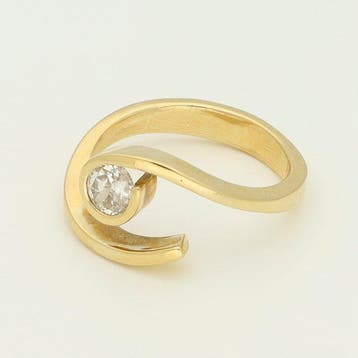 Bague - 14 carats Or jaune Diamant (Naturelle) - Solitair, Nieuw
