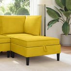 vidaXL Sofa Kruk met Opbergruimte Geel Fluweel, Verzenden, Nieuw