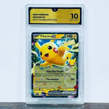 Pokémon Graded card - Pikachu ex 053 - 30th Anniversary –