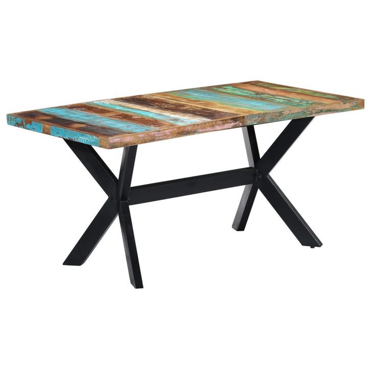 vidaXL Eettafel 160x80x75 cm massief gerecycled hout, Maison & Meubles, Tables | Tables à manger, Envoi