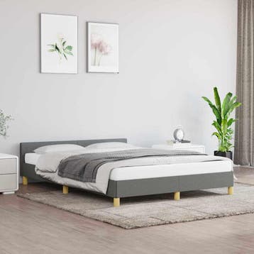 vidaXL Bedframe zonder matras stof donkergrijs 140x200 cm, Verzenden, Nieuw