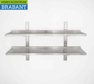 Étagère double en acier inoxydable 120 x 30 cm Horeca, Verzenden