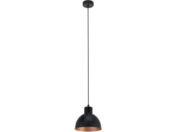 Veiling - EGLO Truro 1 Hanglamp - E27 - Ø 21 cm - Zwart/Kop, Maison & Meubles, Lampes | Autre