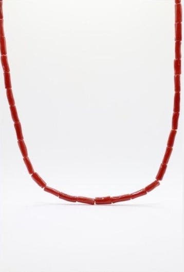 Koraal - Zilver - Halsketting, Antiek en Kunst