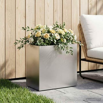 vidaXL Plantenbak zilver 50 x 30 x 50 cm Roestvrij staal, Verzenden