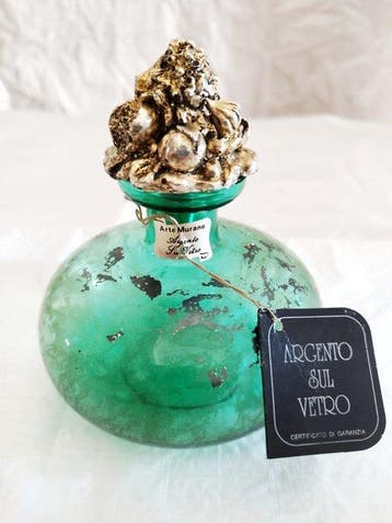 Murano - Bouteille - Verre de Murano - Argent sur verre, Antiek en Kunst