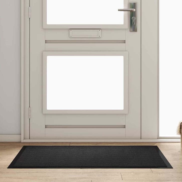 vidaXL Deurmat Antraciet 60 x 40 x 1.2 cm Teddy Stof, Tuin en Terras, Deurmatten, Nieuw, Verzenden