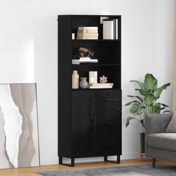 vidaXL Highboard 2 st Zwart Eiken 69,5 x 34 x 180 cm, Verzenden, Nieuw