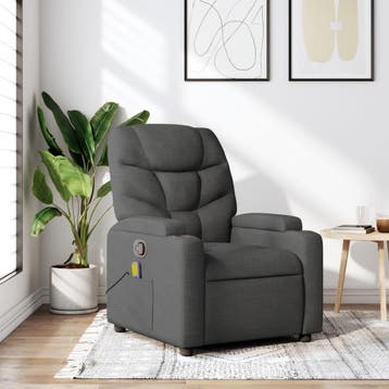 vidaXL Massagestoel in donkergrijze stof, Verzenden