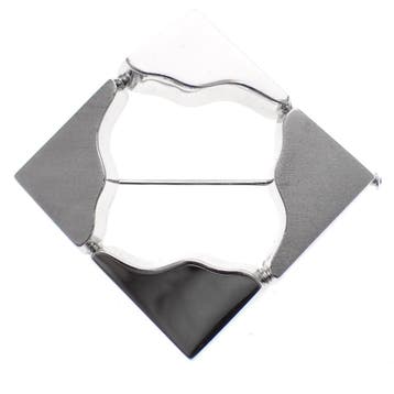 Witgouden design broche, Ophalen of Verzenden, Gebruikt, Overige kleuren, Goud
