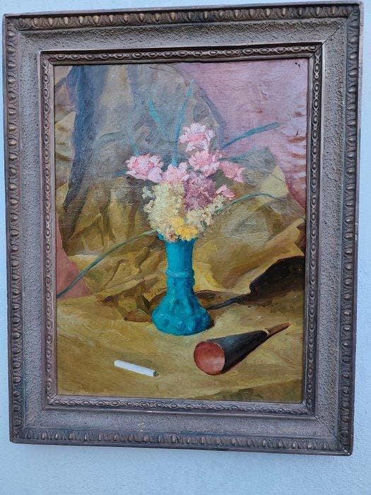 Pasquarosa Marcelli (1896-1973), Attrib. - Vaso con fiori, Antiek en Kunst, Kunst | Schilderijen | Klassiek