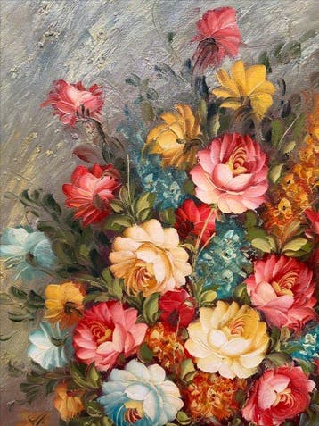 Peter Brooks ( 1957- ) - - Bouquet de fleurs