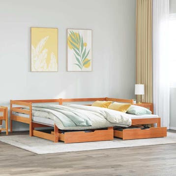 vidaXL Slaapbank onderschuifbed en lades 90x190 cm, Verzenden, Nieuw