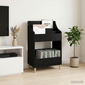 vidaXL Media Planken Zwart eiken 70,5 x 46 x 112 cm Bewerkt, Verzenden