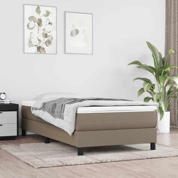vidaXL Boxspring bed 80x200 cm stof taupe, Verzenden, Nieuw