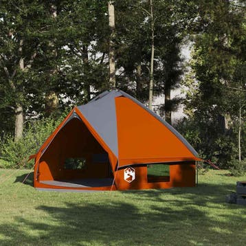 vidaXL Teepee Tent voor 8 Personen Grijs en Oranje 490 x 410, Verzenden, Nieuw