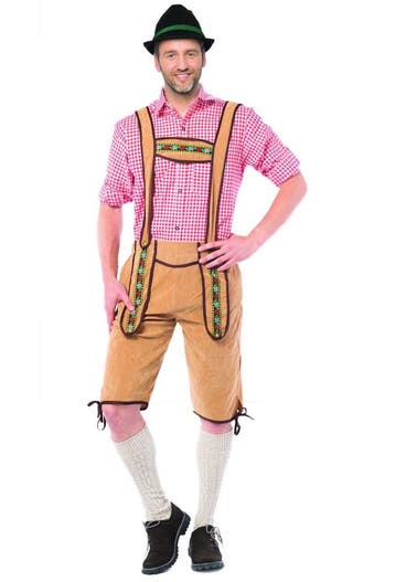 Lederhose Lang Bruin, Verzenden, Nieuw
