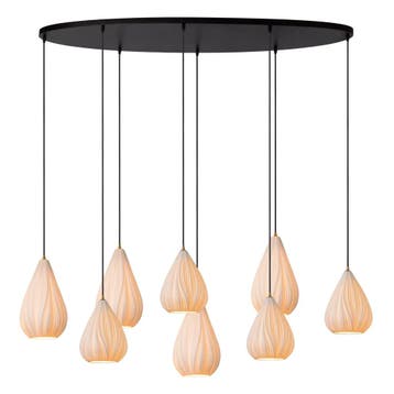 Hanglamp Lucide CINZIA -  - 8xE27 - Wit, Verzenden, Nieuw