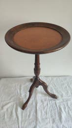 Guéridon, porte fleur - Gueridon - Hout, Kersenhout, Leder -