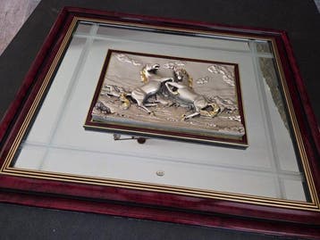 Creazioni Artistiche - Wandspiegel- Paarden - Zilver 925 -