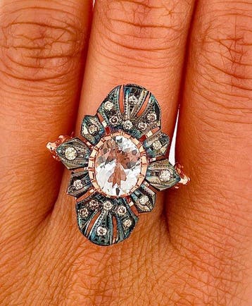 Zonder minimumprijs - Ring - 9 kt. Roségoud, Zilver, Nieuw