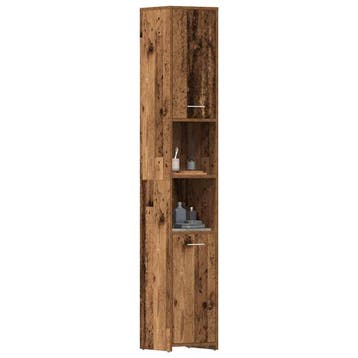 vidaXL Badkamerkast 30x30x183,5 cm bewerkt hout oud, Verzenden, Nieuw
