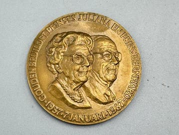 Nederland - Bronzen herdenkingspenning – gouden huwelijk