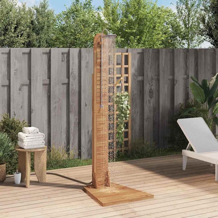 vidaXL Buitendouche 70x75x204 cm massief teakhout, Jardin & Terrasse, Piscines, Envoi