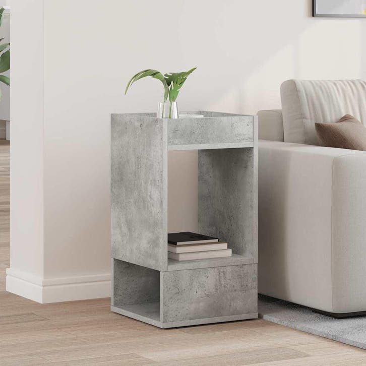 vidaXL Bijzettafel Beton Grijs 30 x 30 x 56 cm Bewerkt hout, Maison & Meubles, Tables | Tables d'appoint, Envoi