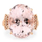 Bague - 14 carats Or rose - 16.85ct. tw. Morganite - Diamant